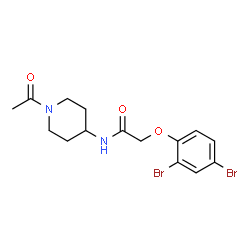 ChemSpider 2D Image | N-(1-Acetyl-4-piperidinyl)-2-(2,4-dibromophenoxy)acetamide | C15H18Br2N2O3