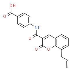 ChemSpider 2D Image | 4-{[(8-Allyl-2-oxo-2H-chromen-3-yl)carbonyl]amino}benzoic acid | C20H15NO5