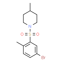 ChemSpider 2D Image | 1-(5-bromo-2-methylbenzenesulfonyl)-4-methylpiperidine | C13H18BrNO2S