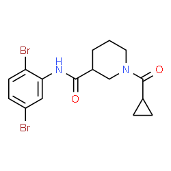 ChemSpider 2D Image | 1-(Cyclopropylcarbonyl)-N-(2,5-dibromophenyl)-3-piperidinecarboxamide | C16H18Br2N2O2