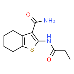 ChemSpider 2D Image | 2-(propanoylamino)-4,5,6,7-tetrahydro-1-benzothiophene-3-carboxamide | C12H16N2O2S