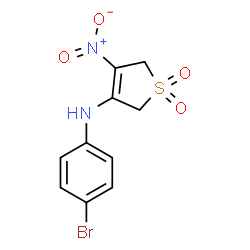 ChemSpider 2D Image | N-(4-Bromophenyl)-4-nitro-2,5-dihydro-3-thiophenamine 1,1-dioxide | C10H9BrN2O4S