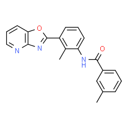 ChemSpider 2D Image | 3-Methyl-N-[2-methyl-3-([1,3]oxazolo[4,5-b]pyridin-2-yl)phenyl]benzamide | C21H17N3O2