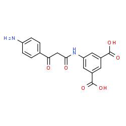ChemSpider 2D Image | 5-{[3-(4-Aminophenyl)-3-oxopropanoyl]amino}isophthalic acid | C17H14N2O6