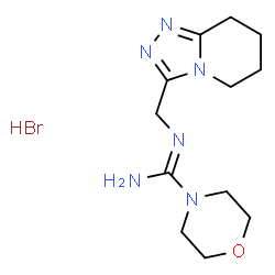 ChemSpider 2D Image | N'-(5,6,7,8-Tetrahydro[1,2,4]triazolo[4,3-a]pyridin-3-ylmethyl)-4-morpholinecarboximidamide hydrobromide (1:1) | C12H21BrN6O