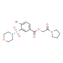 ChemSpider 2D Image | 2-Oxo-2-(1-pyrrolidinyl)ethyl 4-bromo-3-(4-morpholinylsulfonyl)benzoate | C17H21BrN2O6S