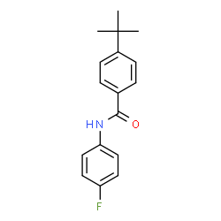 ChemSpider 2D Image | N-(4-Fluorophenyl)-4-(2-methyl-2-propanyl)benzamide | C17H18FNO
