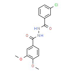 ChemSpider 2D Image | N'-(3-Chlorobenzoyl)-3,4-dimethoxybenzohydrazide | C16H15ClN2O4