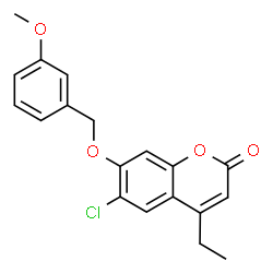 ChemSpider 2D Image | 6-Chloro-4-ethyl-7-[(3-methoxybenzyl)oxy]-2H-chromen-2-one | C19H17ClO4