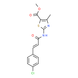 ChemSpider 2D Image | Methyl 2-{[(2E)-3-(4-chlorophenyl)-2-propenoyl]amino}-4-methyl-1,3-thiazole-5-carboxylate | C15H13ClN2O3S