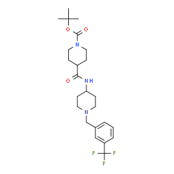 ChemSpider 2D Image | 2-Methyl-2-propanyl 4-({1-[3-(trifluoromethyl)benzyl]-4-piperidinyl}carbamoyl)-1-piperidinecarboxylate | C24H34F3N3O3