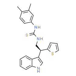 ChemSpider 2D Image | 1-(3,4-Dimethylphenyl)-3-[(2S)-2-(1H-indol-3-yl)-2-(2-thienyl)ethyl]thiourea | C23H23N3S2