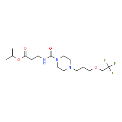 ChemSpider 2D Image | Isopropyl N-({4-[3-(2,2,2-trifluoroethoxy)propyl]-1-piperazinyl}carbonyl)-beta-alaninate | C16H28F3N3O4