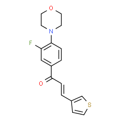 ChemSpider 2D Image | (2E)-1-[3-Fluoro-4-(4-morpholinyl)phenyl]-3-(3-thienyl)-2-propen-1-one | C17H16FNO2S
