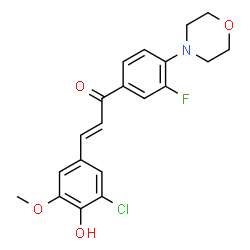 ChemSpider 2D Image | (2E)-3-(3-Chloro-4-hydroxy-5-methoxyphenyl)-1-[3-fluoro-4-(4-morpholinyl)phenyl]-2-propen-1-one | C20H19ClFNO4