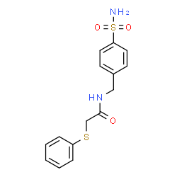 ChemSpider 2D Image | 2-(Phenylsulfanyl)-N-(4-sulfamoylbenzyl)acetamide | C15H16N2O3S2