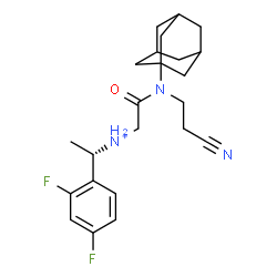 ChemSpider 2D Image | 2-[Adamantan-1-yl(2-cyanoethyl)amino]-N-[(1S)-1-(2,4-difluorophenyl)ethyl]-2-oxoethanaminium | C23H30F2N3O