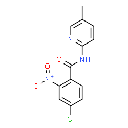 ChemSpider 2D Image | 4-Chloro-N-(5-methyl-2-pyridinyl)-2-nitrobenzamide | C13H10ClN3O3