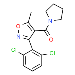 ChemSpider 2D Image | [3-(2,6-Dichlorophenyl)-5-methyl-1,2-oxazol-4-yl](1-pyrrolidinyl)methanone | C15H14Cl2N2O2