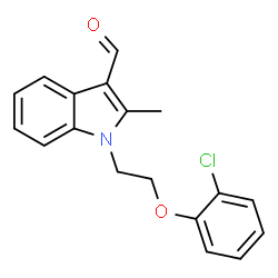 ChemSpider 2D Image | 1-[2-(2-Chlorophenoxy)ethyl]-2-methyl-1H-indole-3-carbaldehyde | C18H16ClNO2