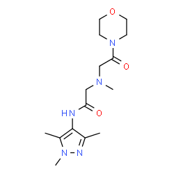 ChemSpider 2D Image | 2-{Methyl[2-(4-morpholinyl)-2-oxoethyl]amino}-N-(1,3,5-trimethyl-1H-pyrazol-4-yl)acetamide | C15H25N5O3