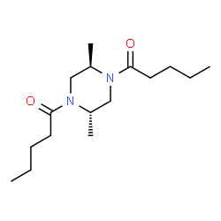 ChemSpider 2D Image | 1,1'-[(2R,5S)-2,5-Dimethyl-1,4-piperazinediyl]di(1-pentanone) | C16H30N2O2