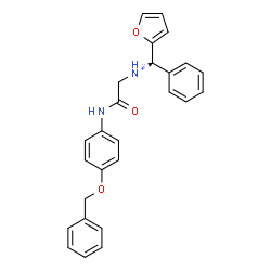 ChemSpider 2D Image | 2-{[4-(Benzyloxy)phenyl]amino}-N-[(R)-2-furyl(phenyl)methyl]-2-oxoethanaminium | C26H25N2O3