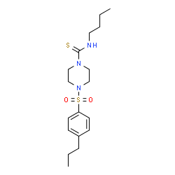 ChemSpider 2D Image | N-Butyl-4-[(4-propylphenyl)sulfonyl]-1-piperazinecarbothioamide | C18H29N3O2S2