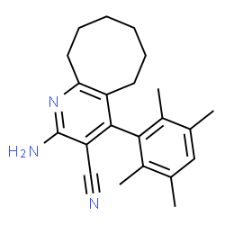 ChemSpider 2D Image | 2-Amino-4-(2,3,5,6-tetramethylphenyl)-5,6,7,8,9,10-hexahydrocycloocta[b]pyridine-3-carbonitrile | C22H27N3