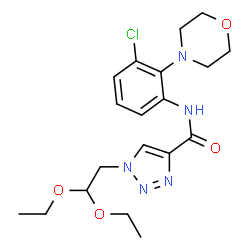 ChemSpider 2D Image | N-[3-Chloro-2-(4-morpholinyl)phenyl]-1-(2,2-diethoxyethyl)-1H-1,2,3-triazole-4-carboxamide | C19H26ClN5O4