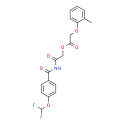 ChemSpider 2D Image | 2-{[4-(Difluoromethoxy)benzoyl]amino}-2-oxoethyl (2-methylphenoxy)acetate | C19H17F2NO6