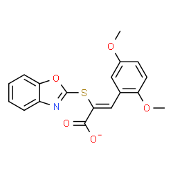 ChemSpider 2D Image | (2Z)-2-(1,3-Benzoxazol-2-ylsulfanyl)-3-(2,5-dimethoxyphenyl)acrylate | C18H14NO5S