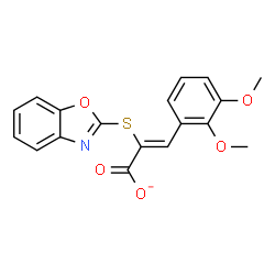 ChemSpider 2D Image | (2Z)-2-(1,3-Benzoxazol-2-ylsulfanyl)-3-(2,3-dimethoxyphenyl)acrylate | C18H14NO5S