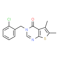ChemSpider 2D Image | 3-(2-Chlorobenzyl)-5,6-dimethylthieno[2,3-d]pyrimidin-4(3H)-one | C15H13ClN2OS