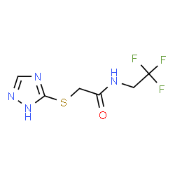 ChemSpider 2D Image | 2-(1H-1,2,4-Triazol-5-ylsulfanyl)-N-(2,2,2-trifluoroethyl)acetamide | C6H7F3N4OS