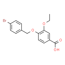ChemSpider 2D Image | 4-[(4-Bromobenzyl)oxy]-3-ethoxybenzoic acid | C16H15BrO4