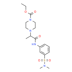 ChemSpider 2D Image | Ethyl 4-(1-{[3-(dimethylsulfamoyl)phenyl]amino}-1-oxo-2-propanyl)-1-piperazinecarboxylate | C18H28N4O5S