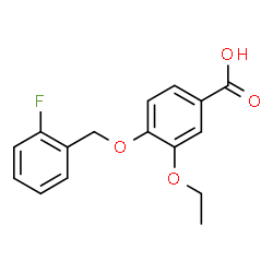 ChemSpider 2D Image | 3-Ethoxy-4-[(2-fluorobenzyl)oxy]benzoic acid | C16H15FO4