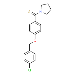 ChemSpider 2D Image | {4-[(4-Chlorobenzyl)oxy]phenyl}(1-pyrrolidinyl)methanethione | C18H18ClNOS