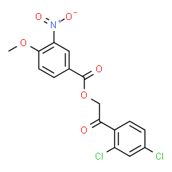 ChemSpider 2D Image | 2-(2,4-Dichlorophenyl)-2-oxoethyl 4-methoxy-3-nitrobenzoate | C16H11Cl2NO6