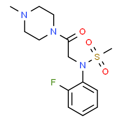 ChemSpider 2D Image | N-(2-Fluorophenyl)-N-[2-(4-methyl-1-piperazinyl)-2-oxoethyl]methanesulfonamide | C14H20FN3O3S