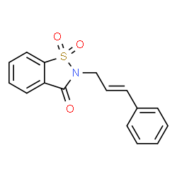 ChemSpider 2D Image | 2-[(2E)-3-Phenyl-2-propen-1-yl]-1,2-benzothiazol-3(2H)-one 1,1-dioxide | C16H13NO3S