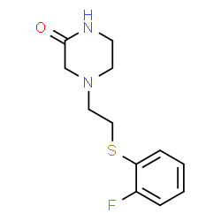 ChemSpider 2D Image | 4-{2-[(2-Fluorophenyl)sulfanyl]ethyl}-2-piperazinone | C12H15FN2OS