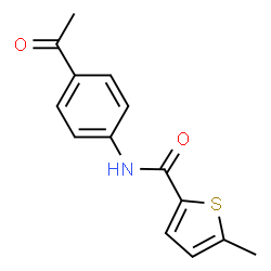 ChemSpider 2D Image | N-(4-Acetylphenyl)-5-methyl-2-thiophenecarboxamide | C14H13NO2S