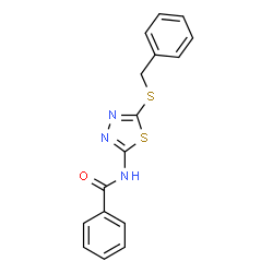 ChemSpider 2D Image | N-[5-(Benzylsulfanyl)-1,3,4-thiadiazol-2-yl]benzamide | C16H13N3OS2
