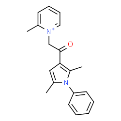 ChemSpider 2D Image | 1-[2-(2,5-Dimethyl-1-phenyl-1H-pyrrol-3-yl)-2-oxoethyl]-2-methylpyridinium | C20H21N2O