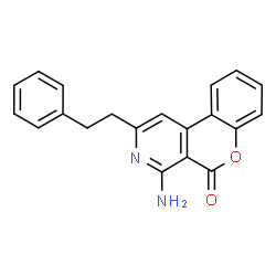 ChemSpider 2D Image | 4-Amino-2-(2-phenylethyl)-5H-chromeno[3,4-c]pyridin-5-one | C20H16N2O2
