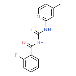 ChemSpider 2D Image | 2-Fluoro-N-[(4-methyl-2-pyridinyl)carbamothioyl]benzamide | C14H12FN3OS