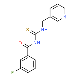 ChemSpider 2D Image | 3-Fluoro-N-[(3-pyridinylmethyl)carbamothioyl]benzamide | C14H12FN3OS