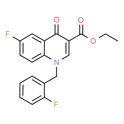 ChemSpider 2D Image | Ethyl 6-fluoro-1-(2-fluorobenzyl)-4-oxo-1,4-dihydro-3-quinolinecarboxylate | C19H15F2NO3